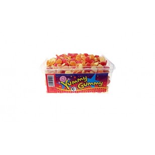 Yummy Gummy Jelly Strawberry Halal And Peach Mini Custard Hearts (Tub Of 600)